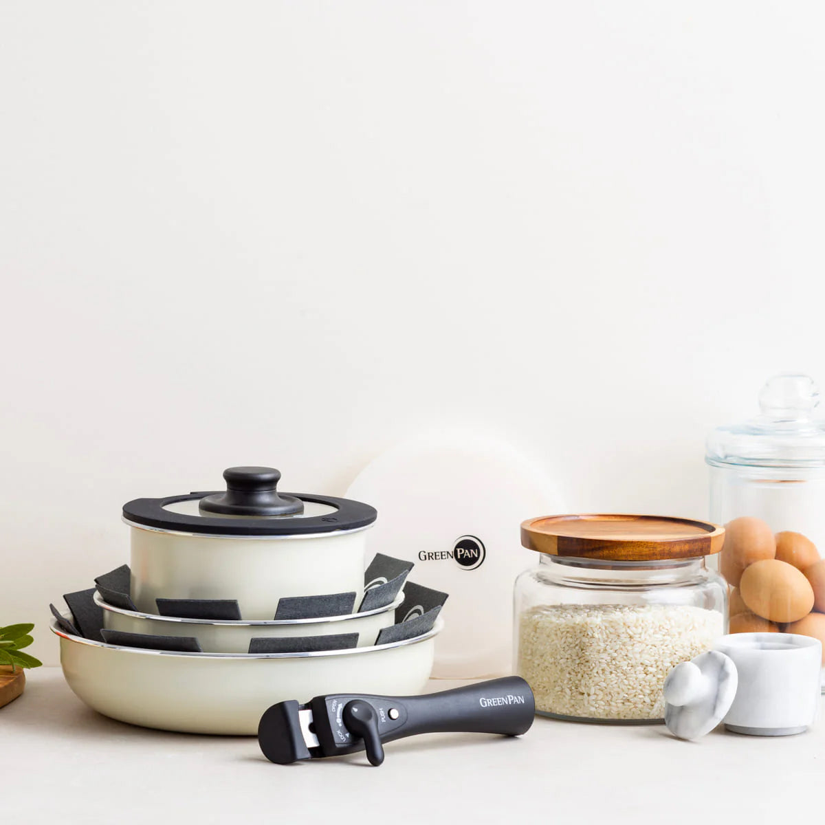Greenpan Click Chef Induction Frying Pan 8p PFAS Free - Cream White - Adamhnk