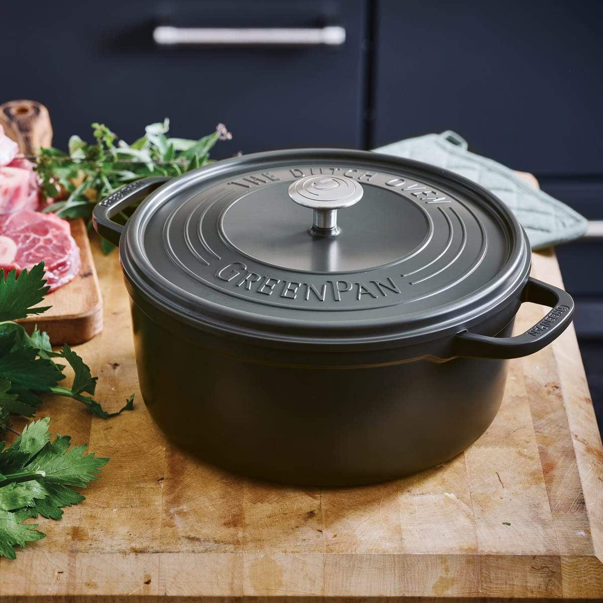 Greenpan Featherweights Casserole (22cm) + Lid PFAS-Free Black - Adamhnk