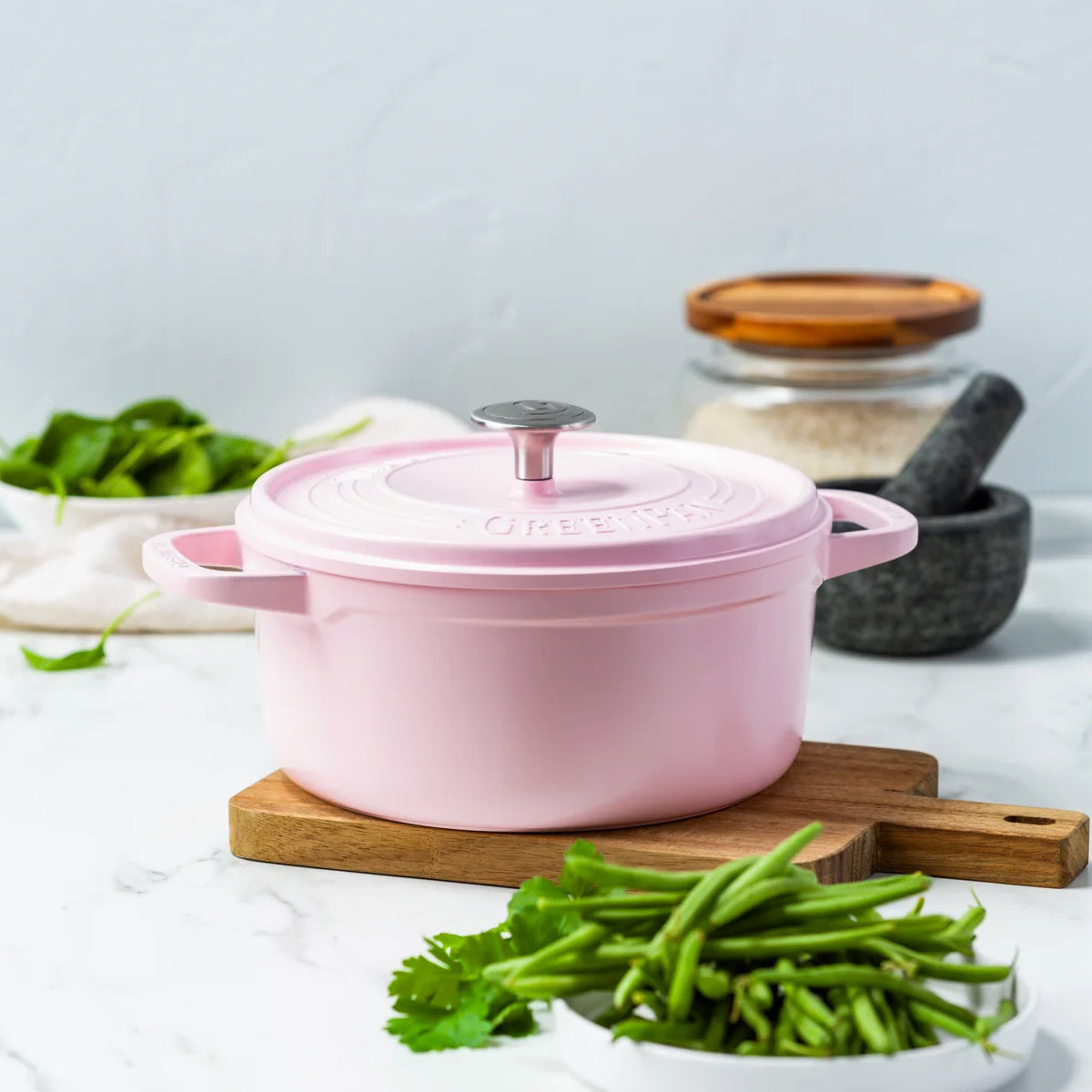 Greenpan Featherweights Casserole (22cm) + Lid PFAS-Free Pink - Adamhnk