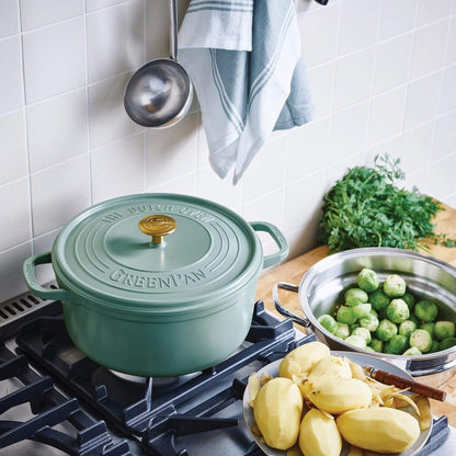 Greenpan Featherweights Casserole (24cm) + Lid PFAS-Free Blue - Adamhnk