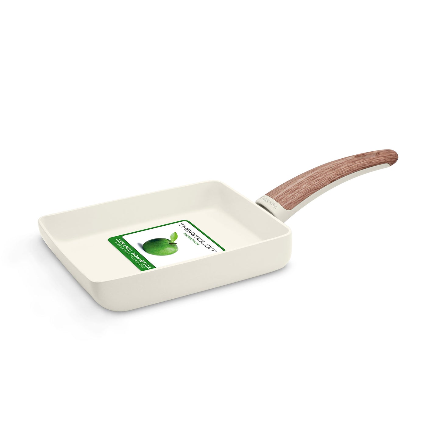 Greenpan Wood-Be Egg Pan (18x14cm) PFA Free - Cream White - Adamhnk