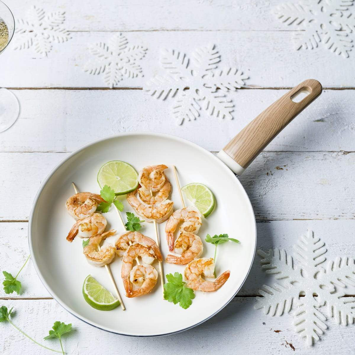 Greenpan Wood-Be Frying Pan (28cm) PFA Free - Cream White - Adamhnk