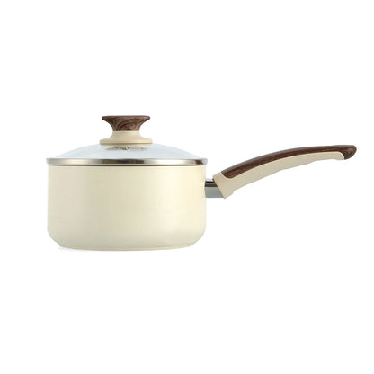 Greenpan Wood-Be Saucepan (16cm) PFA Free - Cream White - Adamhnk