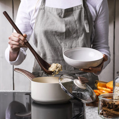 Greenpan Wood-Be Saucepan (16cm) PFA Free - Cream White - Adamhnk
