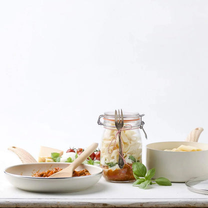 Greenpan Wood-Be Wok Pan (28cm) PFA Free - Cream White - Adamhnk