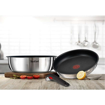 Tefal Ingenio Edition Stainless Steel Nonstick Saucepan 3p Dishwasher Oven Safe No PFOA Silver