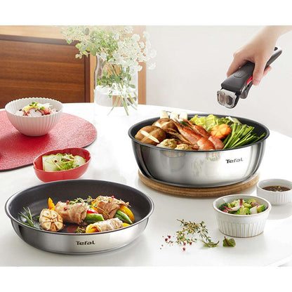 Tefal Ingenio Edition Stainless Steel Nonstick Saucepan 3p Dishwasher Oven Safe No PFOA Silver