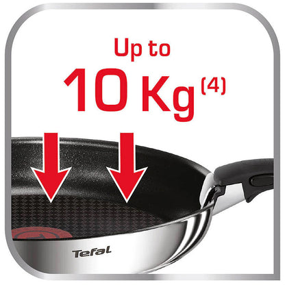 Tefal Ingenio Emotion Stainless Steel Nonstick Frying Pan 4p Dishwasher Oven Safe No PFOA Silver