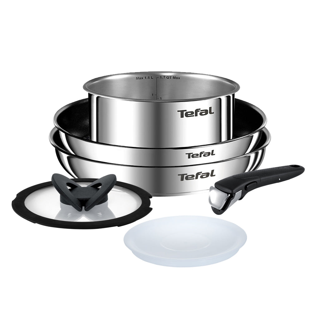 Tefal Ingenio Emotion Stainless Steel Nonstick Frying Pan 6p Dishwasher Oven Safe No PFOA Silver