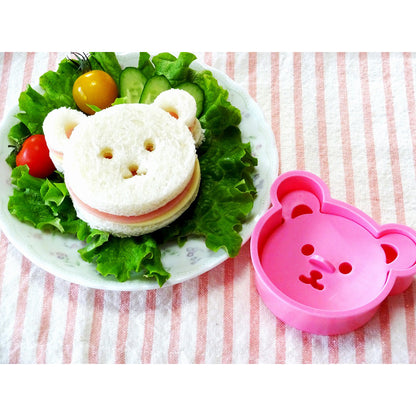 Kids Lunch Sandwich Cutting Bear Mold Pink - 코쿠보 샌드위치 모양틀 KK-249 - adamhnk