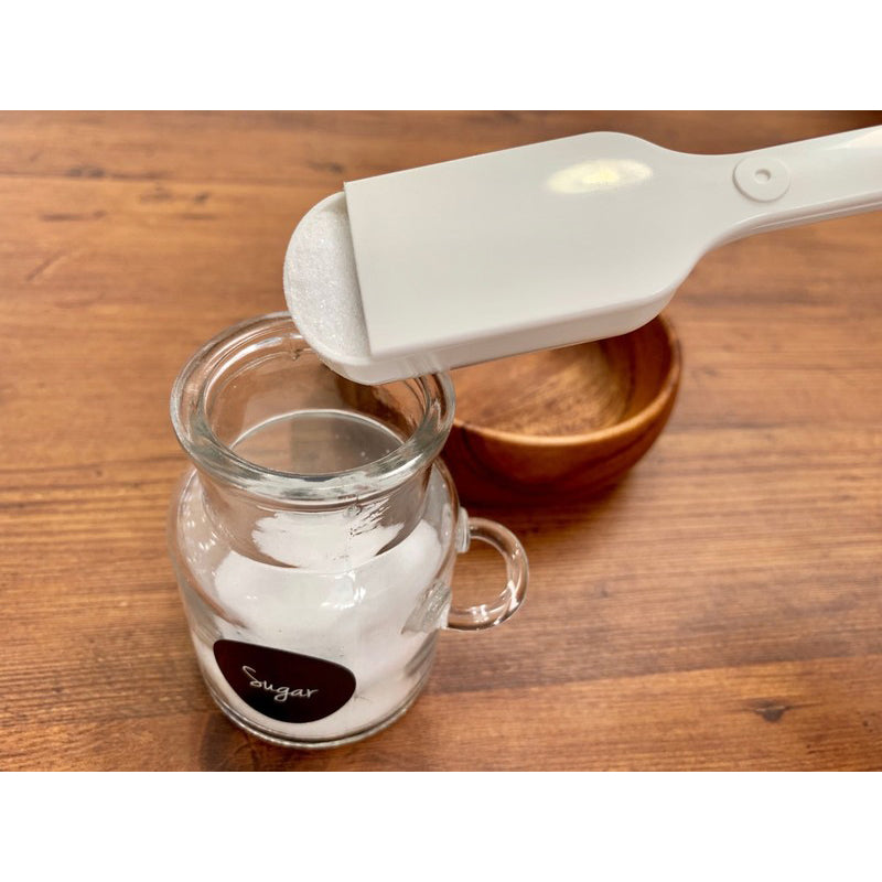 Measuring Slide Spoon 4 Step Scale Removable Kitchen Tool White - 코쿠보 계량스푼 KK-268 - adamhnk