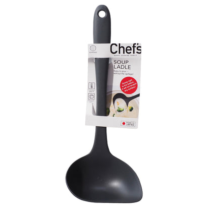 Chef Tool Ladle Easy Grip BPA Free Black - 코쿠보 쉐프툴 국자 KK-439 - adamhnk