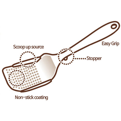 Chef Tool Stir-fry Spoon Easy Grip BPA Free Black - 코쿠보 쉐프툴 볶음 스푼 KK-443 - adamhnk