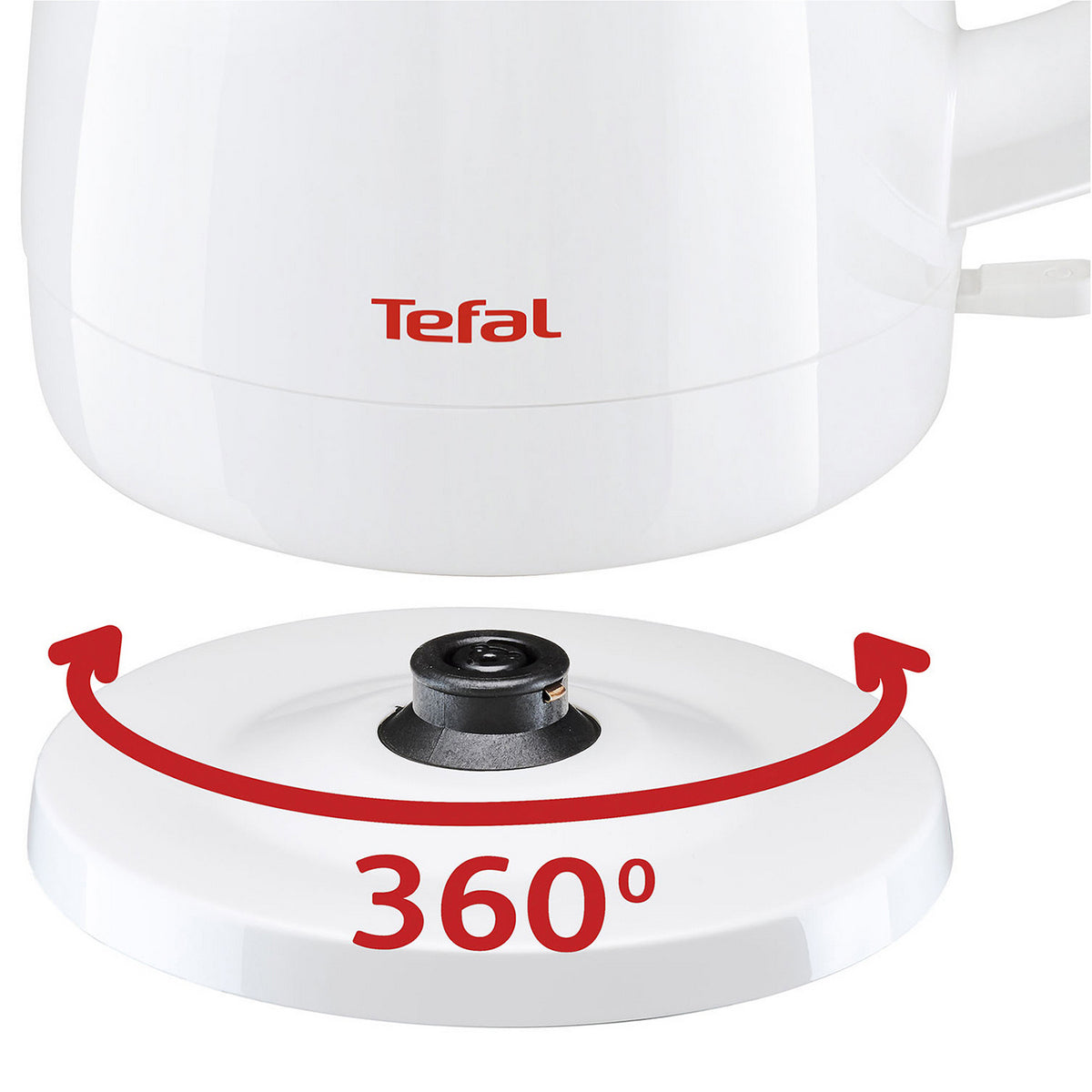 Tefal KO1531 Bright Compact Mini Electric Cordless Kettle (0.8L) 2400W Pure White