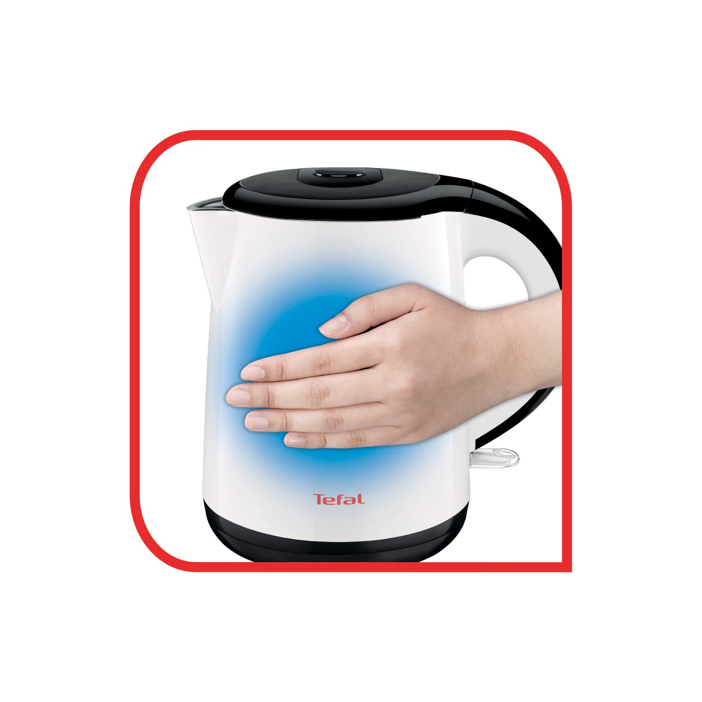 Tefal KO2611 Safe'Tea Double Layer Electric Cordless Kettle (1.0L) 6 Cups 2150W Whit & Black