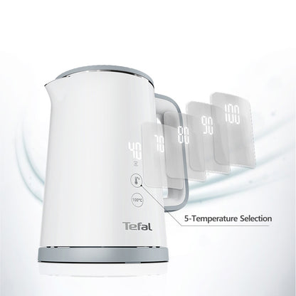 Tefal KO6921 Sense Perfectly Brewed Drink Digital Display Electric Cordless Kettle (1.0L) 1800W White