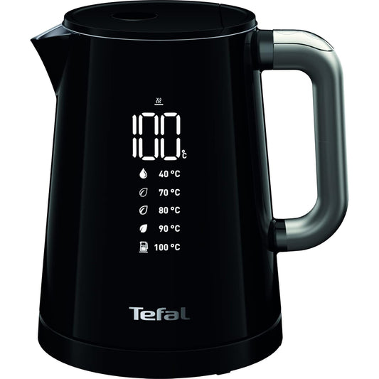 Tefal KO8528 Digital Display Safe to Touch Electric Cordless Kettle (1.0L) 6 Cups 1800W Black