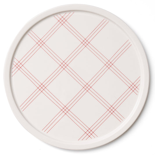 LUVY Ceramic Round Plate Dinnerware Dishwasher Safe Pink