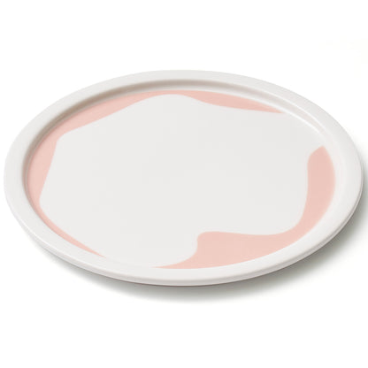 LUVY Ceramic Round Small Plate Dinnerware Dishwasher Safe Pink