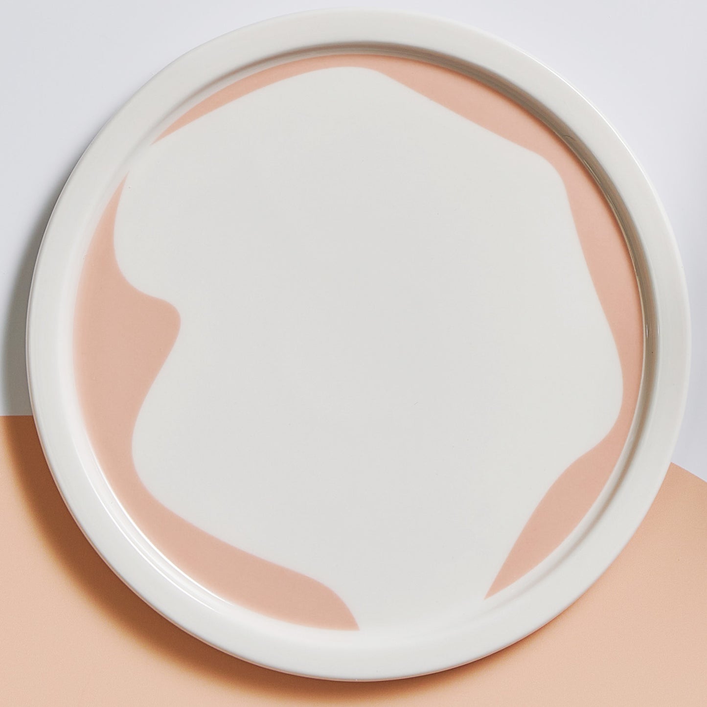 LUVY Ceramic Round Small Plate Dinnerware Dishwasher Safe Pink