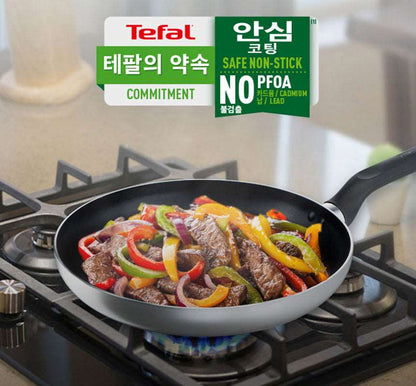 Tefal Matt Grey Frying Pan & Wok 3p (24+28+28cm) Dishwasher Oven Safe