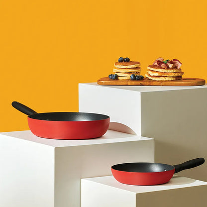 Meyer BAUHAUS Induction Frying Pan (28cm) No PFOA Red - Adamhnk