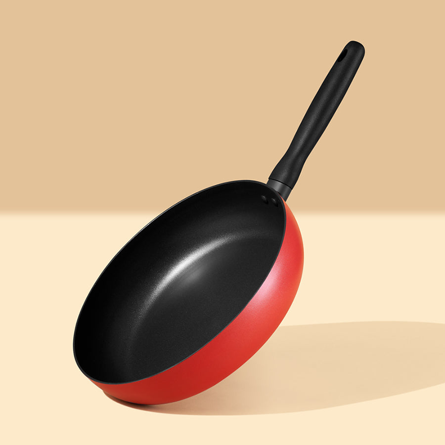 Meyer BAUHAUS Induction Frying Pan (28cm) No PFOA Red - Adamhnk