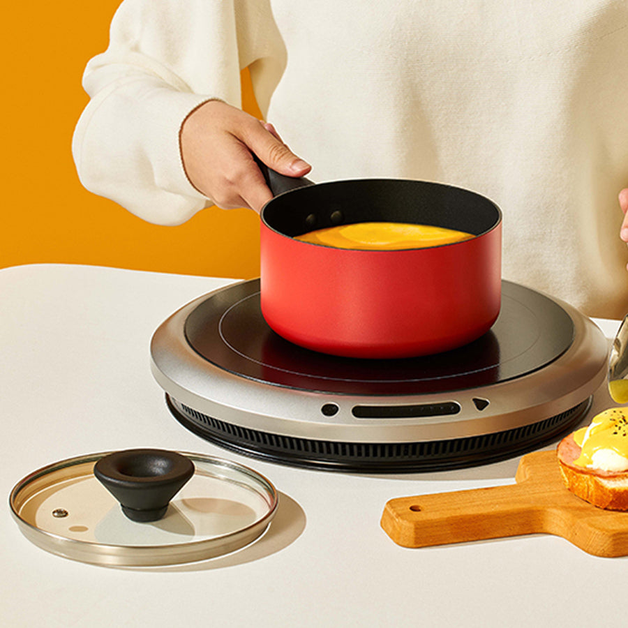 Meyer BAUHAUS Induction Saucepan (18cm) No PFOA Red - Adamhnk