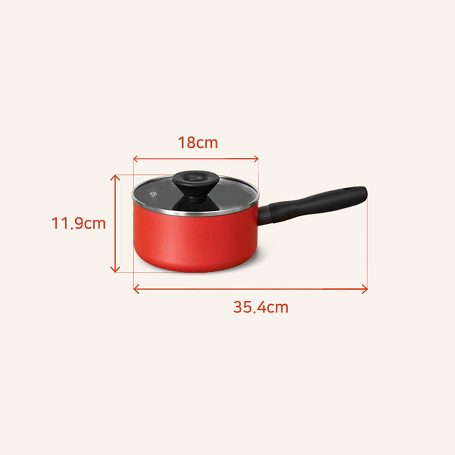 Meyer BAUHAUS Induction Saucepan (18cm) No PFOA Red - Adamhnk