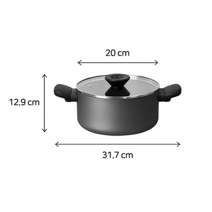 Meyer BAUHAUS Induction Stew Pot (20cm) No PFOA Grey - Adamhnk
