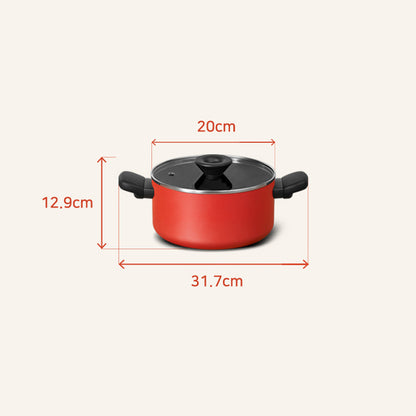 Meyer BAUHAUS Induction Stew Pot (20cm) No PFOA Red - Adamhnk
