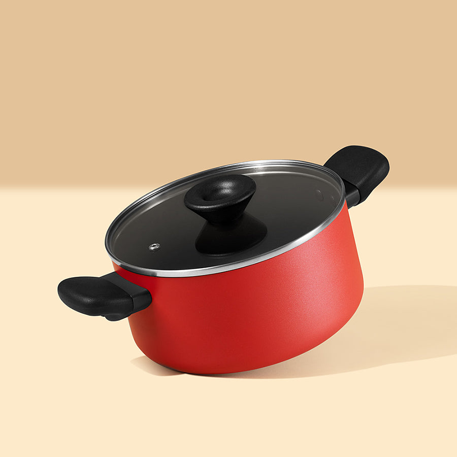 Meyer BAUHAUS Induction Stew Pot (24cm) No PFOA Red - Adamhnk