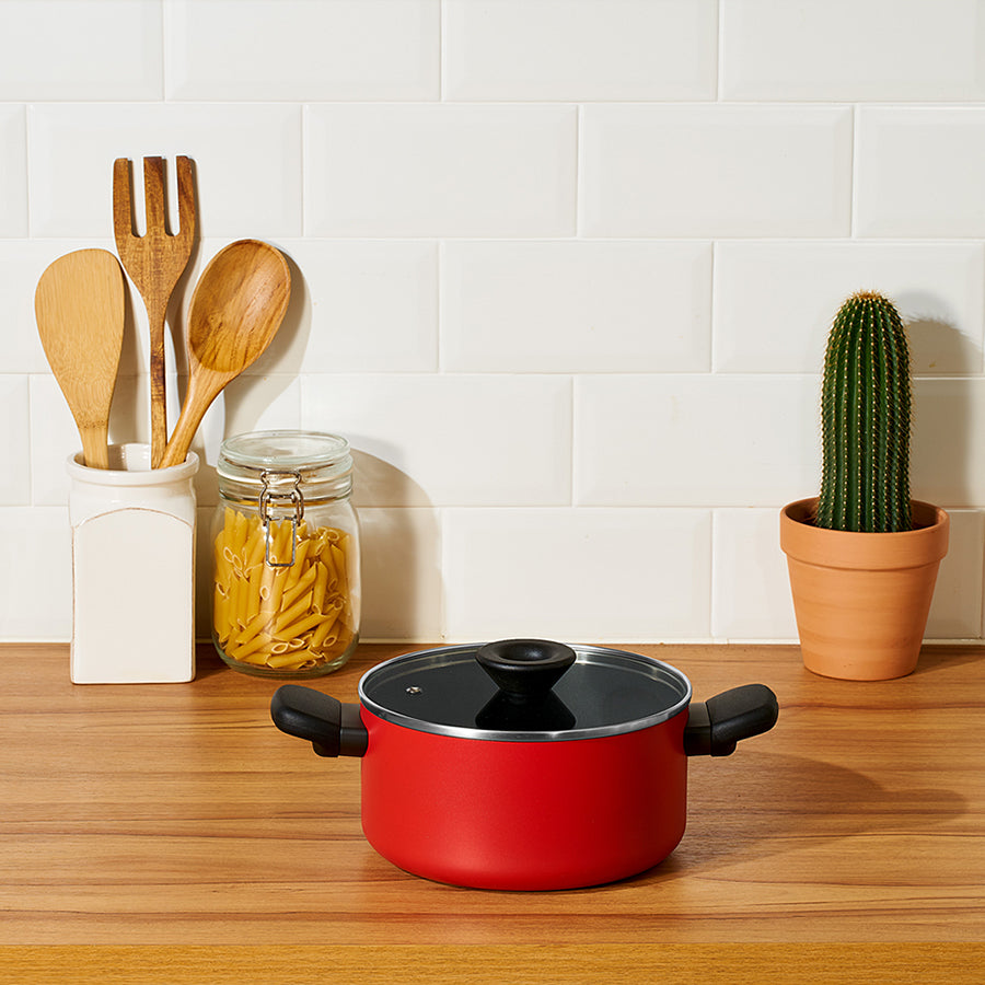 Meyer BAUHAUS Induction Stew Pot (24cm) No PFOA Red - Adamhnk
