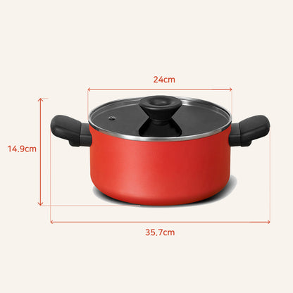 Meyer BAUHAUS Induction Stew Pot (24cm) No PFOA Red - Adamhnk