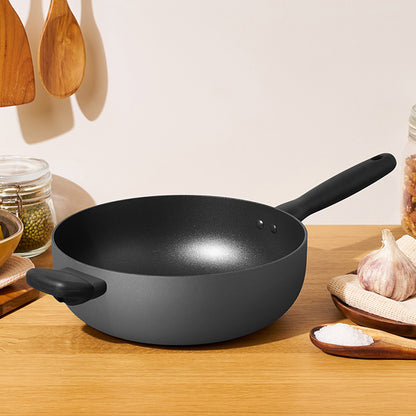 Meyer BAUHAUS Induction Wok Pan (26cm) No PFOA Grey - Adamhnk