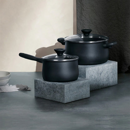 Meyer Midnight Induction Nonstick Saucepan (18cm) No PFOA Black - Adamhnk