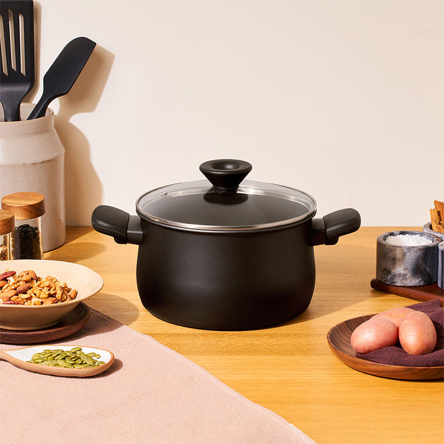 Meyer Midnight Induction Nonstick Stockpot (20cm) No PFOA Black - Adamhnk