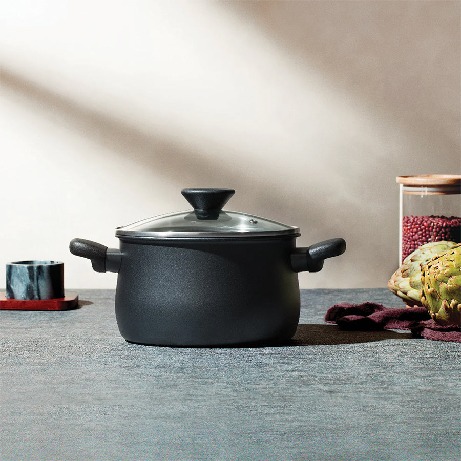 Meyer Midnight Induction Nonstick Stockpot (20cm) No PFOA Black - Adamhnk