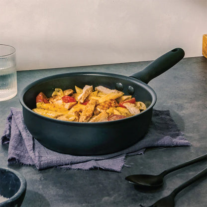 Meyer Midnight Induction Nonstick Wok Pan (24cm) No PFOA Black - Adamhnk