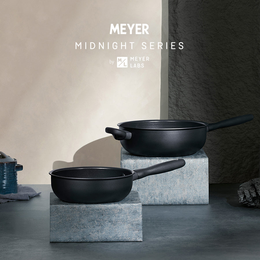 Meyer Midnight Induction Nonstick Wok Pan (24cm) No PFOA Black - Adamhnk