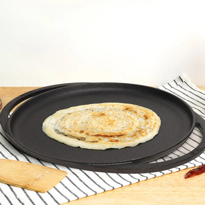 Meyer Pre-Seasoned Cast Iron Nonstick Flat Griddle Pan (30cm) Toxin-Free Black - Adamhnk