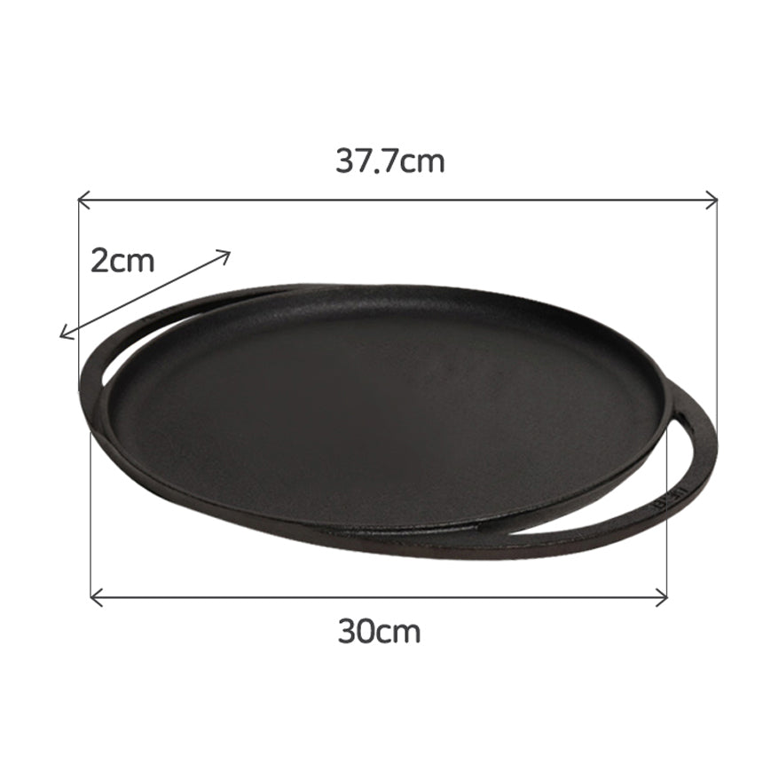Meyer Pre-Seasoned Cast Iron Nonstick Flat Griddle Pan (30cm) Toxin-Free Black - Adamhnk
