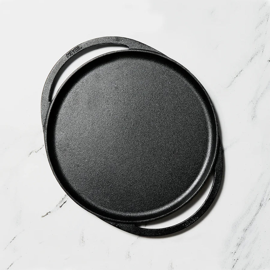 Meyer Pre-Seasoned Cast Iron Nonstick Flat Griddle Pan (30cm) Toxin-Free Black - Adamhnk