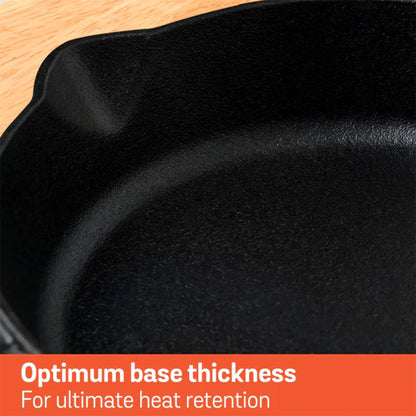 Meyer Pre-Seasoned Cast Iron Nonstick Frying Pan (24cm) Toxin-Free Black - Adamhnk