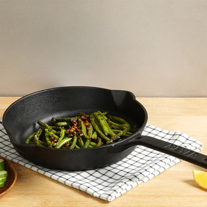 Meyer Pre-Seasoned Cast Iron Nonstick Frying Pan (24cm) Toxin-Free Black - Adamhnk