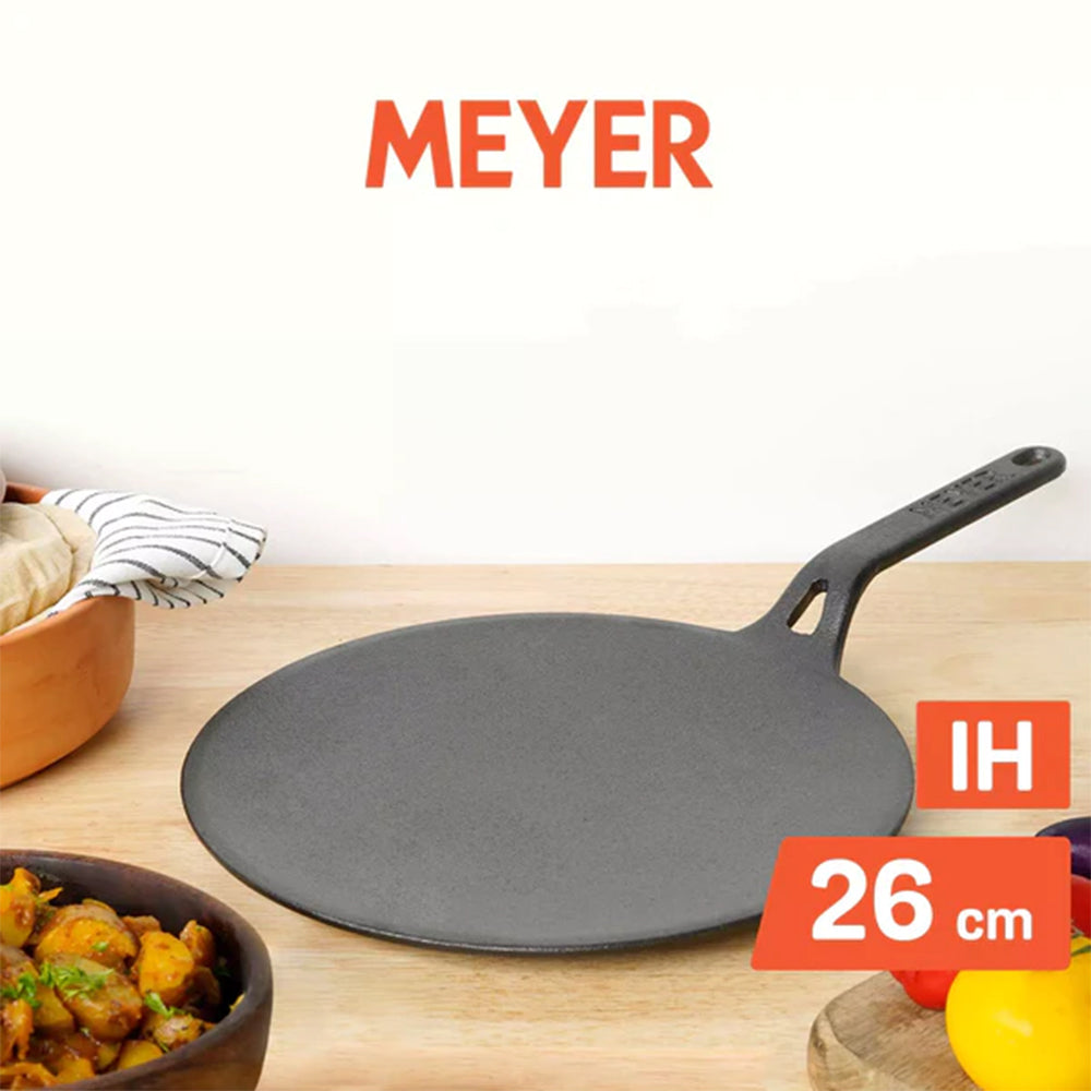 Meyer Pre-Seasoned Cast Iron Nonstick Griddle Pan (26cm) Toxin-Free Black - Adamhnk