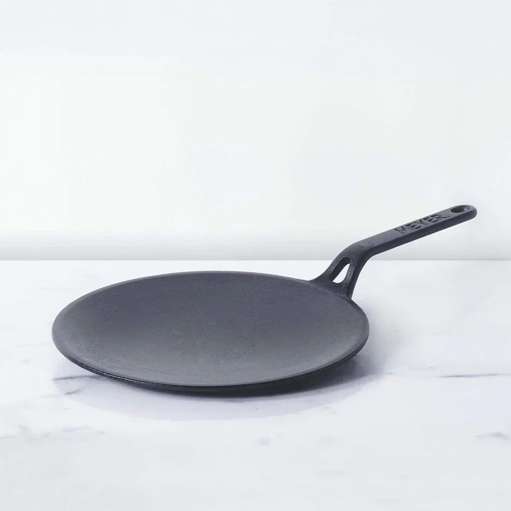 Meyer Pre-Seasoned Cast Iron Nonstick Griddle Pan (26cm) Toxin-Free Black - Adamhnk
