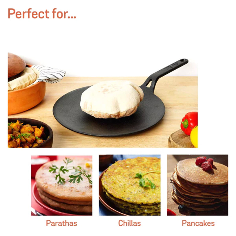 Meyer Pre-Seasoned Cast Iron Nonstick Griddle Pan (26cm) Toxin-Free Black - Adamhnk