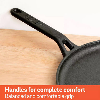 Meyer Pre-Seasoned Cast Iron Nonstick Griddle Pan (26cm) Toxin-Free Black - Adamhnk