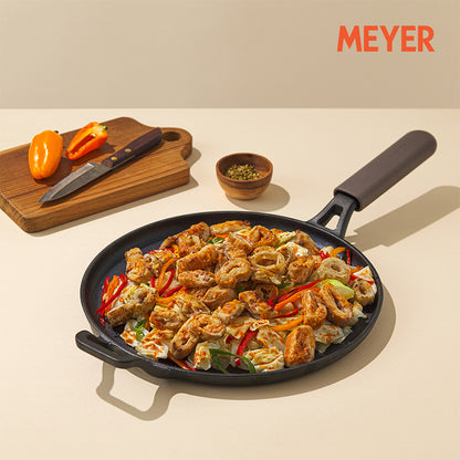 Meyer Pre-Seasoned Cast Iron Nonstick Griddle Pan (28cm) Toxin-Free Black - Adamhnk